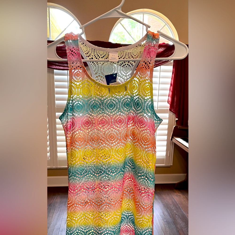 Girl’s Bathing Suit Cover Up, Multi Color, Size XL